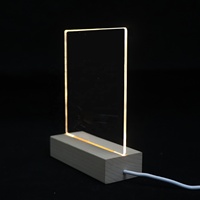 Lámpara USB de Madera, Kit de Lámpara LED Acrílica, Tablero de Notas DIY, Luz Festiva Creativa, Luz Nocturna LED Acrílica para DIY