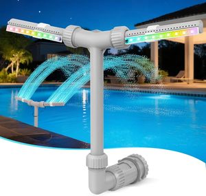 Fontaine <span class=keywords><strong>de</strong></span> <span class=keywords><strong>piscine</strong></span> solaire portable et pliable avec lumières RGB, cascade et double pulvérisateur réglable pour <span class=keywords><strong>piscine</strong></span> creusée - Product Image 1