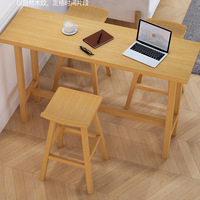 Nouvelle Table de Bar Moderne 2025 en Bois Massif, Vente en Gros Usine, Combinaison Commerciale et Domestique, Chaise Haute Murale pour Balcon