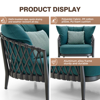 Offre Spéciale – Ensemble de Canapés Modulables de Luxe Contemporains et Modernes en Corde Tressée pour Patio, Mobilier de Loisirs Durable, Imperméable et Résistant aux Intempéries pour l'Extérieur