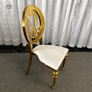 Silla de Boda Moderna de Lujo en Acero Inoxidable Dorado para Comedor, Sala de Estar, Eventos, Muebles Comerciales para Hoteles - Product Image 5