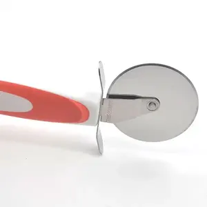 Orange handle stainless steel single wheel pizza cut