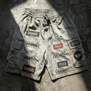 Shorts en coton pour homme, taille mi-haute, avec cordon de serrage, couleur unie, respirant, en tissu tricoté, avec fermeture à cordon - Product Image 1