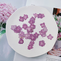 Segnalibro con Fiori Essiccati di Ortensia Doppia in Rilievo, Decorazione per il Viso con Fiori Essiccati, Herbarium