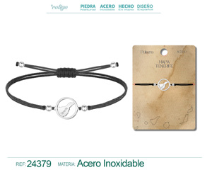 Bracciale cerato in acciaio color argento con mappa dei bracciali Tennis alla moda Tenerife - Product Image 4