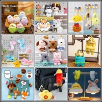 Peluche pendentif animal couineuse en coton PP et polyester, unisexe, 14 ans et plus, accessoire de sac en gros