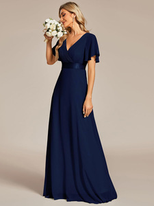 Robe <span class=keywords><strong>de</strong></span> soirée dos nu en mousseline <span class=keywords><strong>de</strong></span> soie <span class=keywords><strong>de</strong></span> haute qualité pour femme, style vintage bohème, idéale pour les bals <span class=keywords><strong>de</strong></span> promo, mariages et demoiselles d'honneur - Product Image 4
