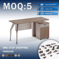 Bureau d'angle modulaire de luxe en MDF avec tiroirs, mobilier de personnel informatique, bureau d'étude moderne recouvert de stratifié