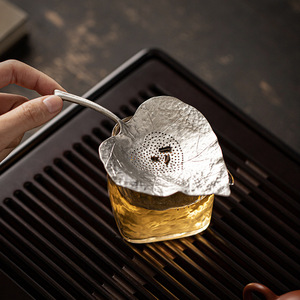 Handmade Tin <b>Tea</b> Strainer Set Hammered Silver Kung Fu <b>Tea</b> Filter <b>Infuser</b> Accessories Household Use Dehua Origin - Product Image 3