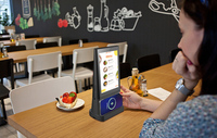 Kiosque numérique FYD-06 double face écran tactile LCD de 8 pouces lecteur de publicité de dessus de table annonceur d'affichage