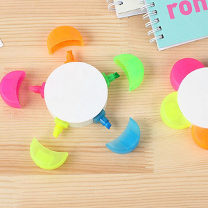 Biểu Tượng Tùy Chỉnh Năm Màu Hướng Dương Jumbo <span class=keywords><strong>Highlighter</strong></span> Dễ Thương Hình Dạng Cánh Hoa Với Xiên Bàn Chải Tip Lỏng Bao Bì - Product Image 4