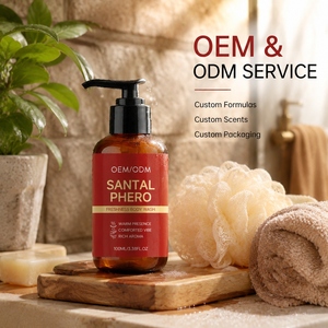 Gel de Ducha para Hombre OEM/ODM Santal Phero Freshness, Aroma Amaderado Cálido, Limpieza Suave, Espuma Abundante, 100 ml - Product Image 2