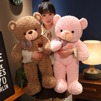 LOVE Bear mainan boneka hewan uniseks, Super lembut Teddy Bear nyaman dengan isian PP hadiah Hari Valentine Ulang Tahun sempurna