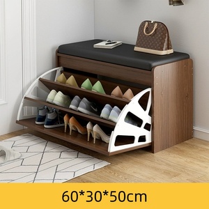 Modern Wood Flip Drawer Shoe Storage Bench Cushioned Entryway Shoe <strong>Cabinet</strong> for Bedroom Living Room or <strong>Hallway</strong> - Product Image 6
