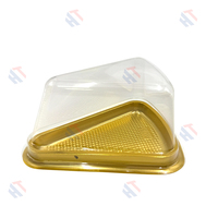 Boîte à gâteau au fromage triangulaire en gros avec couvercle transparent, plateau en carton plastique pour tranches de gâteau, contenants à dessert et sandwichs, boîte à gâteau