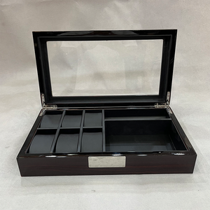 Custom Wooden Watch <b>Sunglasses</b> Jewelry Storage Box With Transparent Display Window High Quality Wooden Organizer Box With Logo - Product Image 2