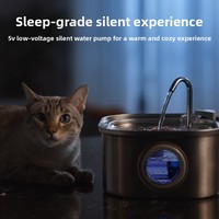 Fontaine à eau intelligente pour animaux de compagnie en acier inoxydable 3,2 L, rechargeable par USB, circulation automatique, filtration, conception détachable, internationale