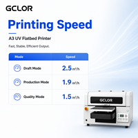 Impresora UV Plana GCLOR A3 con Cabezal XP600 de 2 Cabezales, 300*500mm, Tinta Blanca, Barniz, Grabado en Relieve, Impresión en Cuero, Fundas para Teléfonos, Vasos, Acrílico