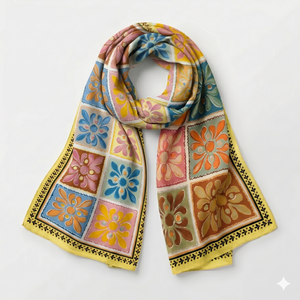Floral <b>Scarf</b> Women Summer Beach Cover Up 190cmx95cm Multi-functional <b>Wrap</b> Shawl 100% Cotton - Product Image 1