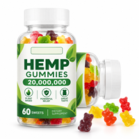 Gummies protéinés de haute qualité, marque privée, à l'huile de graines de chanvre, oursons gommeux oméga 3 6 9, pour la perte de poids, le soulagement du stress et la relaxation