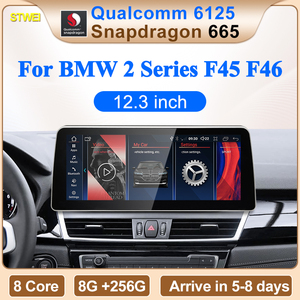 STWEI จอ 12.3 นิ้ว Qualcomm Snapdragon665 6125 ระบบ Android14 รองรับ Wireless Auto CarPlay สำหรับรถยนต์ BMW ซีรีส์ 2 รุ่น F45 F46 เครื่องเล่นวิดีโอและมัลติมีเดียในรถยนต์ - Product Image 2