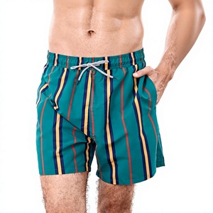 Custom Striped Beach Shorts Summer Quick Dry Fashion Short <b>Top</b> Quality Wholesale Price Swim Shorts Men's Drawstring Casual Short - Product Image 3
