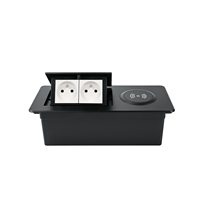 Prise de courant Schuko en alliage d'aluminium pour table, avec USB Type-C, 2/3 prises, auto-mise à la terre, 110V-250V, IP44, 10A, charge sans fil