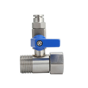 Thép không gỉ 304 ba cách bóng Van Lọc Nước van đầu vào 1/2 inch Nam chủ đề để 1/4 "Kết nối nhanh chóng - Product Image 4