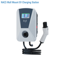 Station de recharge rapide pour véhicules électriques AC 16-50A pour usage commercial et domestique, écran LCD, RFID, OCPP 1.6J, chargeur mural pour voiture, NACS GBT Type1 Type2 EVSE