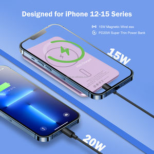 Batterie externe portable en aluminium 10000 mAh avec port USB-C PD20W et charge rapide magnétique sans fil pour iPhone et <span class=keywords><strong>Samsung</strong></span> - Product Image 3