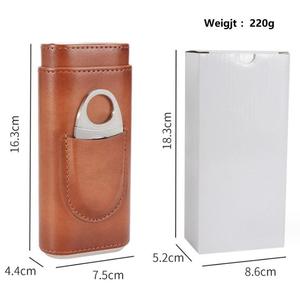 Astuccio per Sigari in Pelle di Alta Qualità, Design Classico a Specchio, 3 Scomparti, Umidificatore Portatile con Taglierino, Resistente e di Lusso, Ideale per Viaggi - Product Image 5