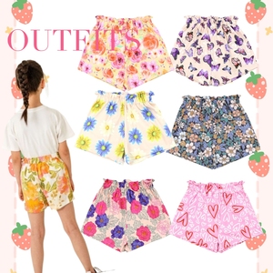 Short personnalisé à imprimé de fleurs pour enfants Short décontracté à cordon de serrage pour les filles de 0 à 10 <span class=keywords><strong>ans</strong></span> Short d'été personnalisé - Product Image 1