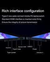 Pantalla LCD OLED 4K de 16 Pulgadas para Exteriores, Personalizada, Montada en Pared, Resistente al Agua IP65, con Pantalla Táctil, Interfaz Tipo C, Frecuencia de Actualización de 240 Hz
