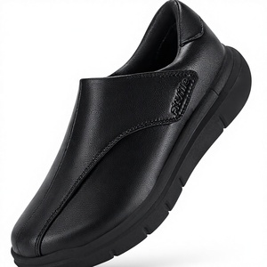 Chaussures Diabétiques <span class=keywords><strong>Homme</strong></span> FitVille Extra-Larges Ajustables à Enfiler en Cuir Microfibre Baskets Orthopédiques pour Pieds Gonflés EasyTop - Product Image 1