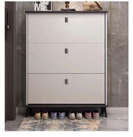 Zapatero de Madera Ultrafino Independiente, Mueble Integrado para Recibidor, Gran Capacidad, Ahorro de Espacio, Minimalista