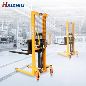 Haizhili thủy lực tay Stacker mới 1t Hướng dẫn sử dụng stackers 2m nâng chiều cao