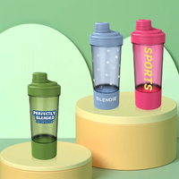 Bouteille de shaker de sport de style américain avec logo personnalisé, étiquette privée, boisson protéinée, matériau PLA imperméable, retour à l'école, voiture