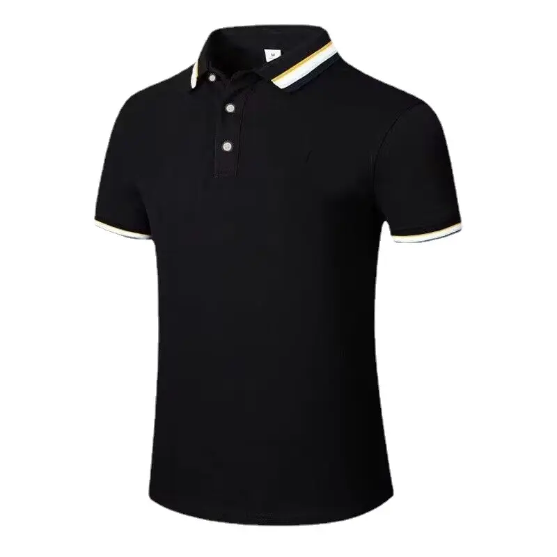 Manufacture trendy Brand 2024 Summer Ice Silk Men's Lapel Short Sleeved T-shirt Solid Color POLO Shirt For Men Custom Your LOGO