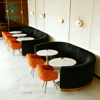 Table ronde en marbre pour café, mobilier de restaurant, ensemble table et chaises, banquette de restaurant