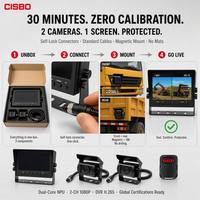 CISBO C98AI-207 Système de vision avant et arrière 7 pouces avec alarme vocale IA, détection d'angle mort (BSM) 1080P, stationnement en marche arrière et ADAS
