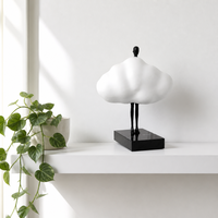 Sculpture en résine Nuage Figurine Surréaliste Noir et Blanc Minimaliste Abstraite Figurine d'art moderne Décoration d'intérieur Base en marbre Vente en gros Cadeau