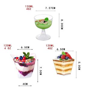 Vasos de Plástico Desechables de Pared Simple y Ecológicos de 2oz, 3oz, 4oz y 5oz para Yogur, Pudín, Pastel, Tiramisú y Mousse - Product Image 3