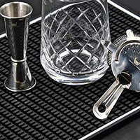 Tapis de séchage pour verres en silicone et PVC écologiques, accessoires de bar, avec logo personnalisé, noir – Offre Spéciale