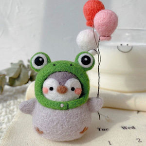 Kit de feutrage à l'aiguille en <span class=keywords><strong>laine</strong></span> pour poupées animales chinoises, cadeau de couple pour le Festival Qixi, pendentifs carrés créatifs faits main et tendance - Product Image 5