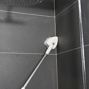 Brosse à sol triangulaire rétractable à long manche de 47 pouces (120 cm), brosse pour aquarium, brosse à poils durs pour sol, coin - Product Image 3