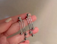 Boucles d'oreilles pendantes en acier inoxydable, bijoux pour femmes, vestes, gland, chaîne, goutte d'eau, boule, perle, clous d'oreilles