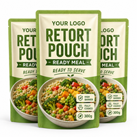 Sachet d'emballage alimentaire à haute barrière, imprimé sur mesure, à trois soudures latérales, pour légumes mélangés, céréales et plats préparés
