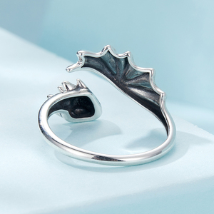 Anillo abierto de Dragón Volador Retro de Plata de Ley 925, anillo de dedo 3D oxidado para mujer, joyería fina, regalo de fiesta SCR1017 - Product Image 4