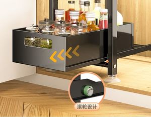 Organizzatore Multifunzionale Sotto Lavello per <span class=keywords><strong>Cucina</strong></span>, Carrello Estraibile a Più Livelli, Scaffale Portaoggetti per Casa con Chiusura Silenziosa - Product Image 5