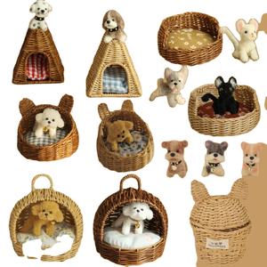 Gato en Miniatura 1:12 Hecho a Mano con Varillas Retorcidas, Nido de Gato Tejido a Mano Puro, Nido de Juguete Sintético en Miniatura, Pieza Decorativa para Mascotas, Decoración - Product Image 1